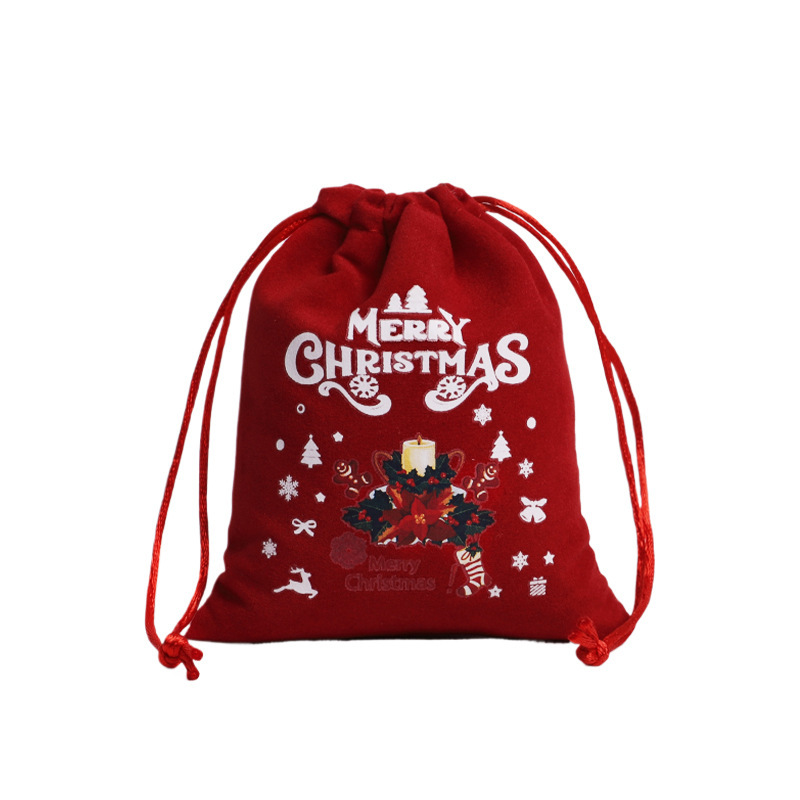 クリスマスギフトバッグセットカスタマイズされた巾着クリスマスベルベットバッグ小さな布バッグクリスマスキャンディーバッグ卸売|undefined