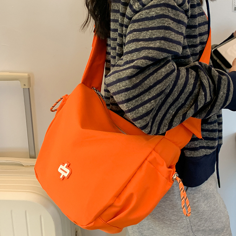 New Zipper Bag Ultra-Light Large Capacity Crossbody Casual Versatile Men's Shoulder Bag Dumpling Bag Women's Commuter Bag - Thumbnail 8