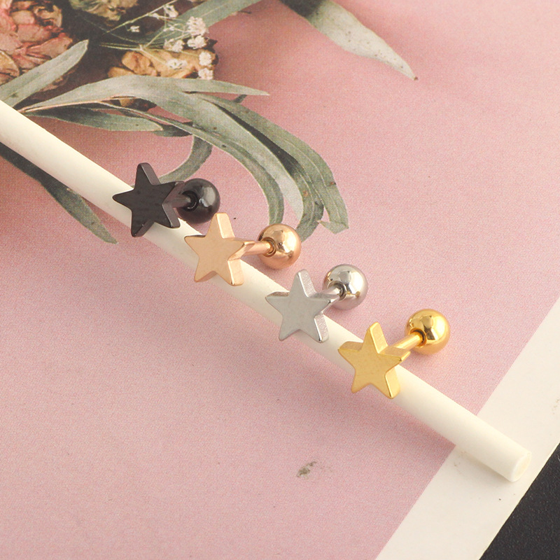 Star Pattern 1 Piece Simple Style Star Stainless Steel Ear Studs