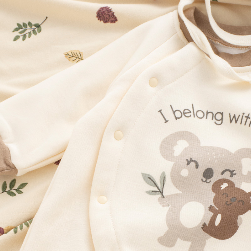 Nuevo bebé otoño fleece-forrado salida mono 0-6 meses bebé cálido polar oso mameluco traje