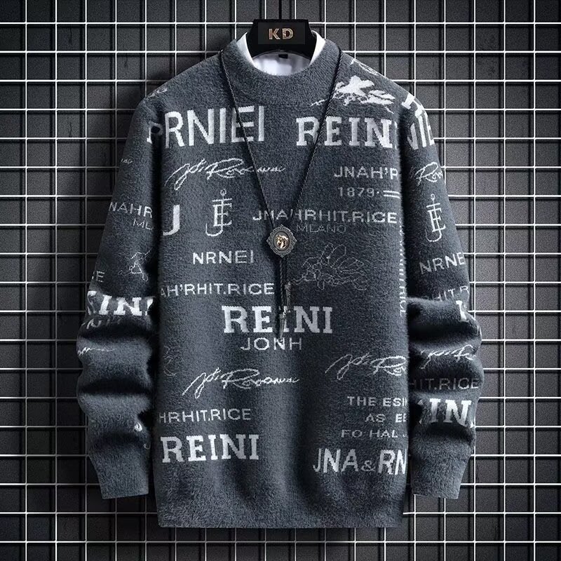 Al por mayor suéter de cuello medio alto de invierno nuevo estilo coreano tendencia de engrosamiento camiseta de punto