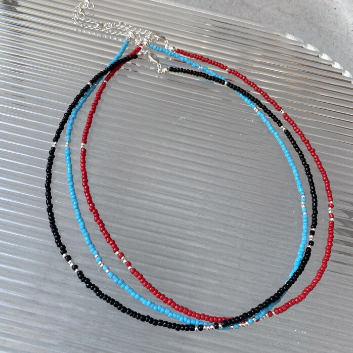 South Korea blogger fever with ins handmade beaded necklace niche stacked clavicle chain color beads clavicle chain