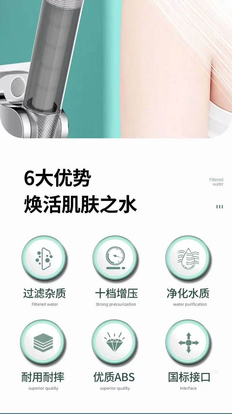 The new Panda showerhead features a super strong ten-speed pressurized bathtub faucet, a flower shower head, and a rain shower head for showering details Picture