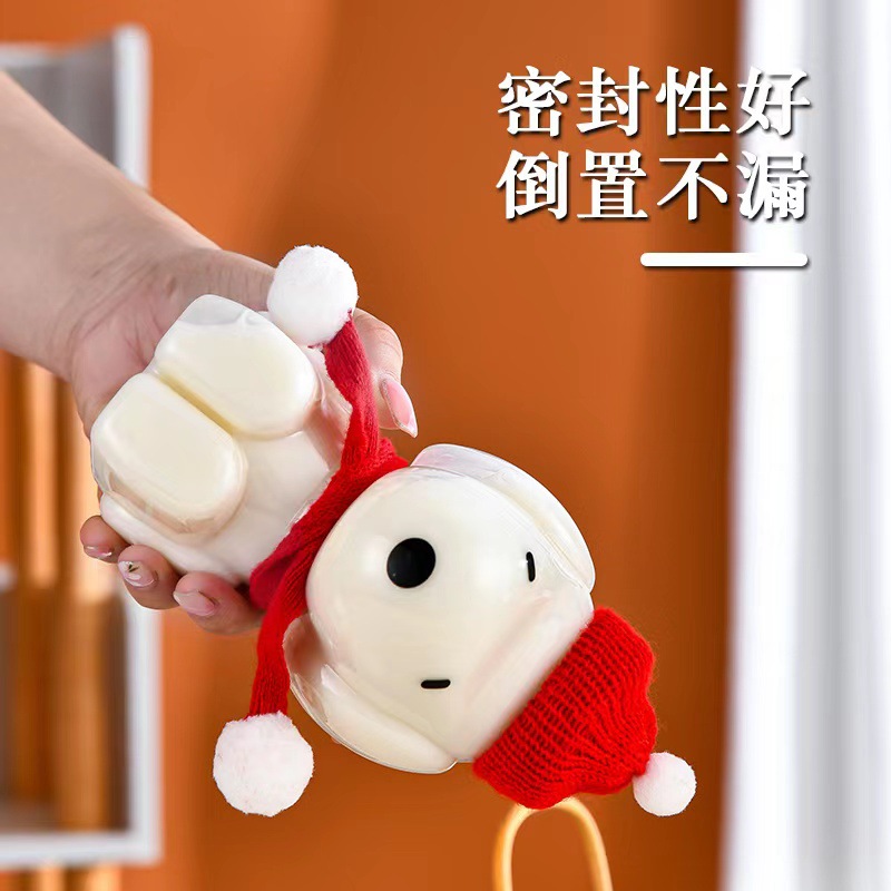 Lindo cachorro de dibujos animados leche botella té 350mlpet takeaway 500ml botella de jugo plástico desechable bebida