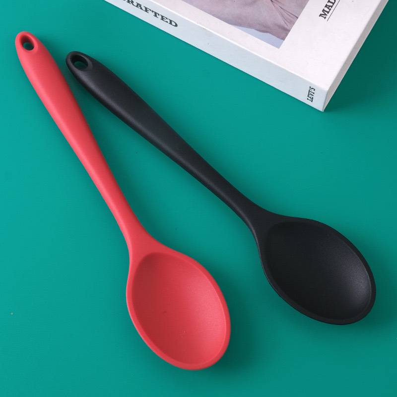 Cross-Border Spot Silicone Spoon Large High-Temperature-Resistant All-In-One Spoon Kitchen Cooking Rice Spoon