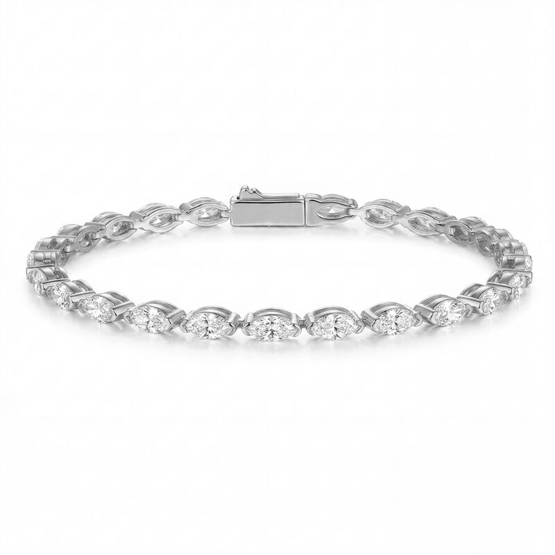 s925 sterling silver moissanite bracelet for women with 3*6mm marquise stones, gold-plated hip-hop tennis fashion versatile bracelet wholesale s925 sterling silver moissanite bracelet for women with 3*6mm marquise stones, gold-plated hip-hop tennis fashion versatile bracelet wholesale