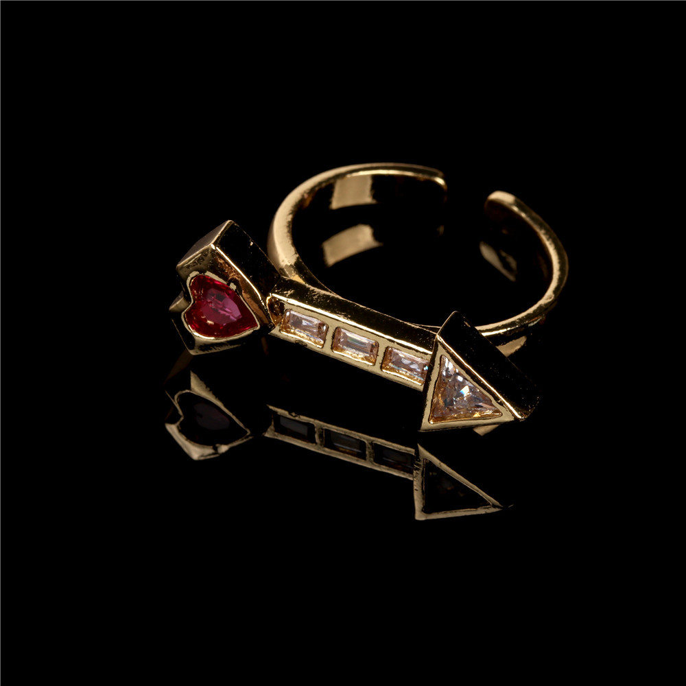 Wholesale Jewelry Zircon Heart Copper Ring Nihaojewelry display picture 9