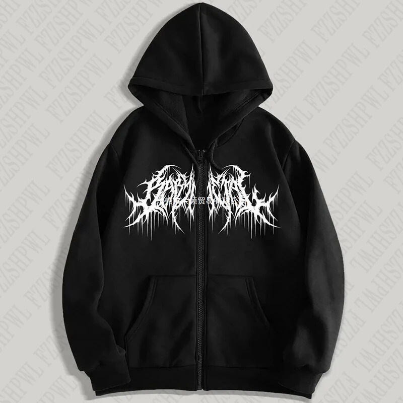 Millennium Hoodie, Men'S, Printed Clothes, Hip Hop Style, Goth, Goth, Long Sleeve, Winter