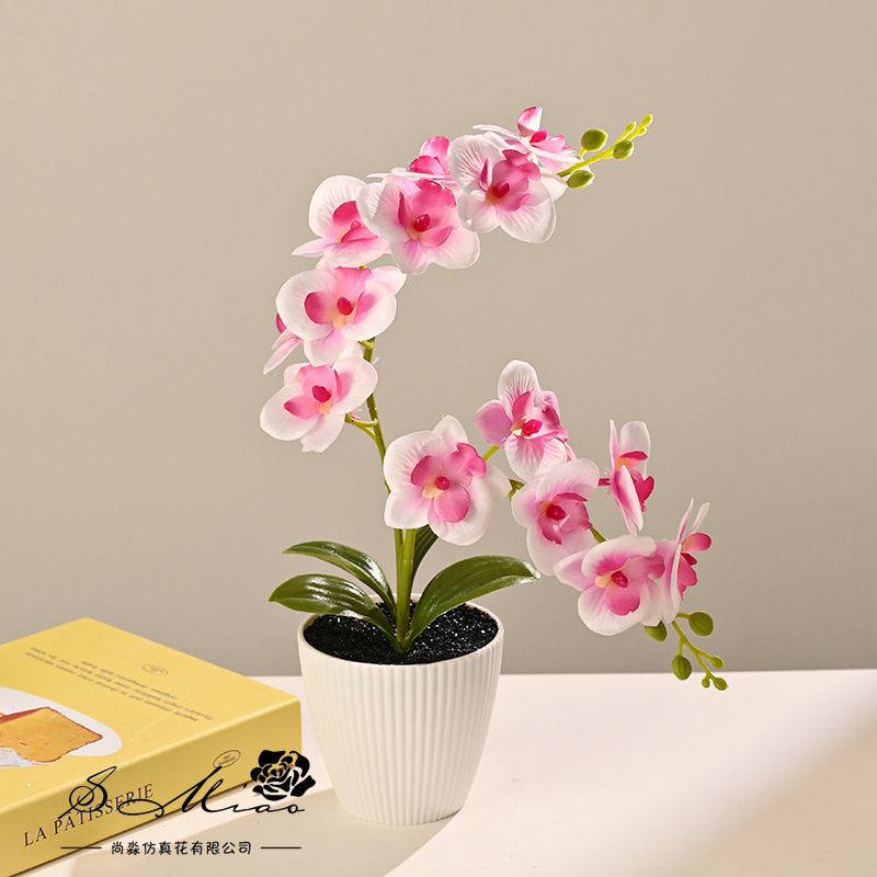 15 tela pequeña orquídea mariposa simulación bonsai decoración del hogar fotografía flores artificiales flores de boda pequeñas adornos flores simuladas image 8