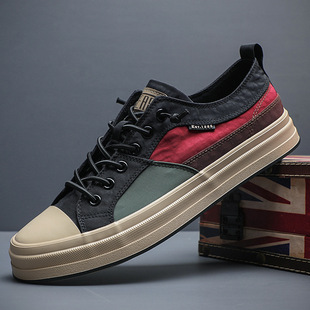 Spring and Autumn Breathable Men's Shoes Fashion Brand High-end Shoes Men's Ice Silk Fashion Shoes Casual Canvas All-match Board Shoes Men's Cloth Shoes