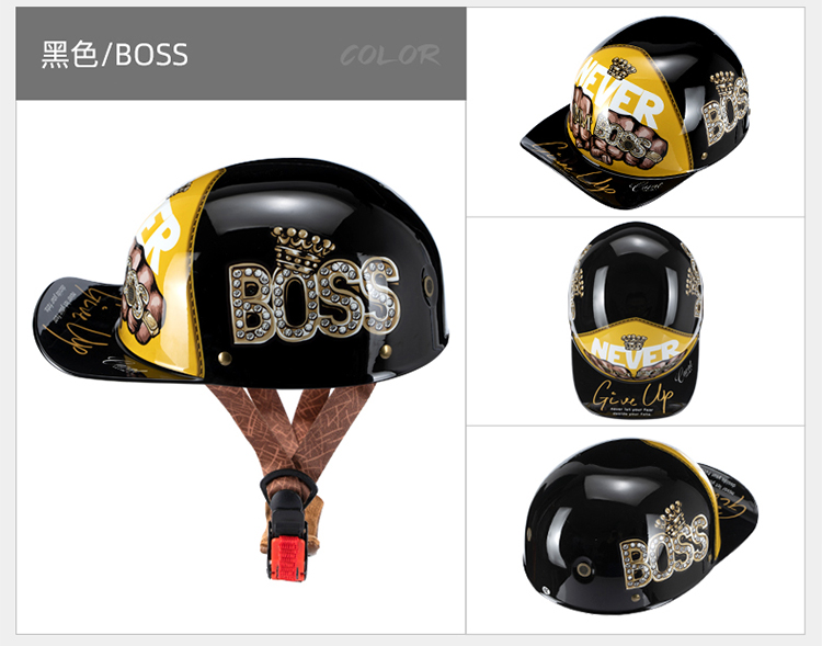 Motorcycle Helmet Women Summer Half Helmet Electric Motorbike Retro Sunscreen