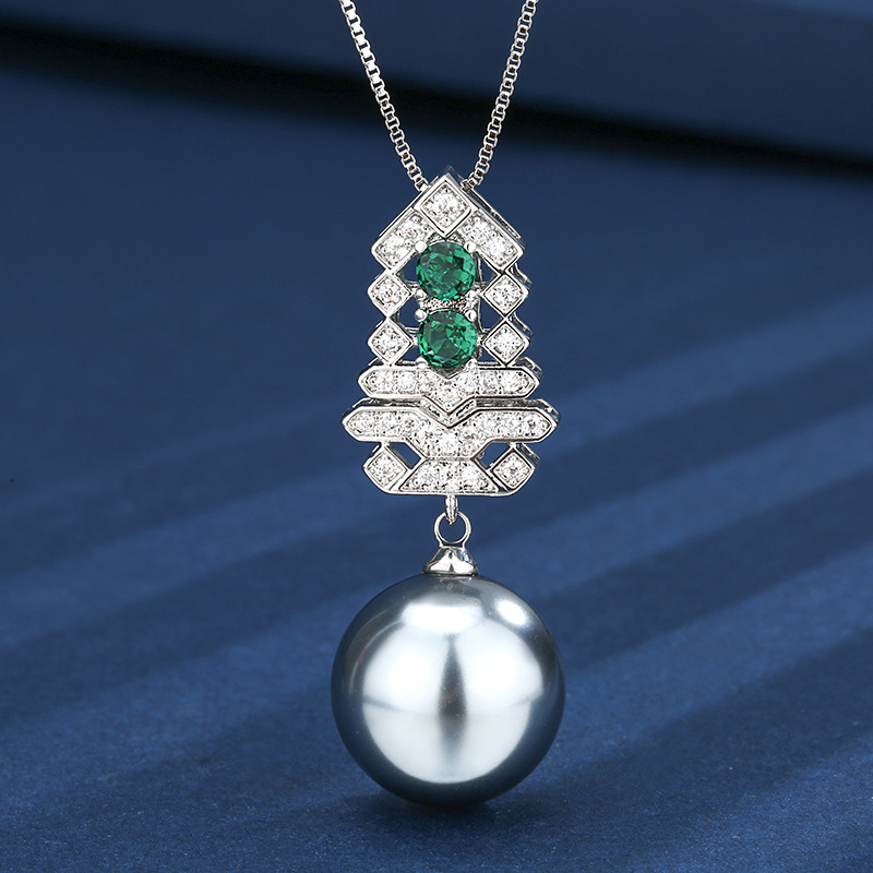 Producto popular Zhuangsheng Joyas Fondo de cobre chapado en oro con incrustaciones de perlas grises Conjunto de árbol de Navidad Mujer 16-12mm al por mayor