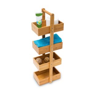 Bamboo 4-Layer Storage Rack Snack Storage Living Room Bathroom Wooden Multi-Layer Sandwich Storage Rack Storage Rack
