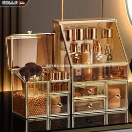 玻璃德国桌面防尘F置物架护肤品ZY可叠加化妆品收纳盒梳妆台