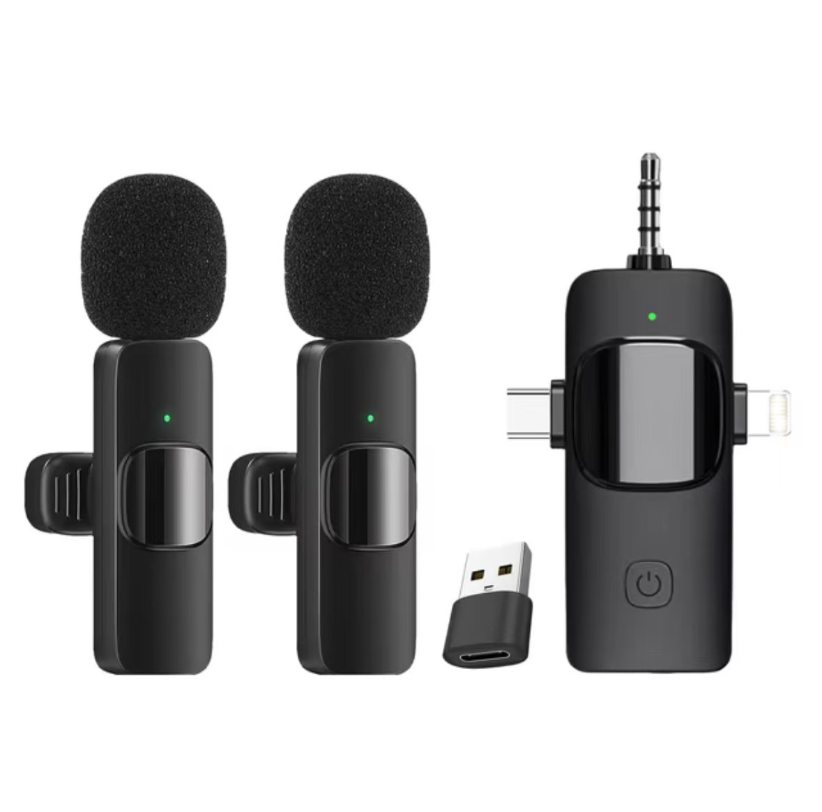 Transfronterizo K15 micrófono de collar inalámbrico teléfono móvil mini micrófono de transmisión en vivo 3 - en - 1 grabación de radio reducción de ruido MacK1