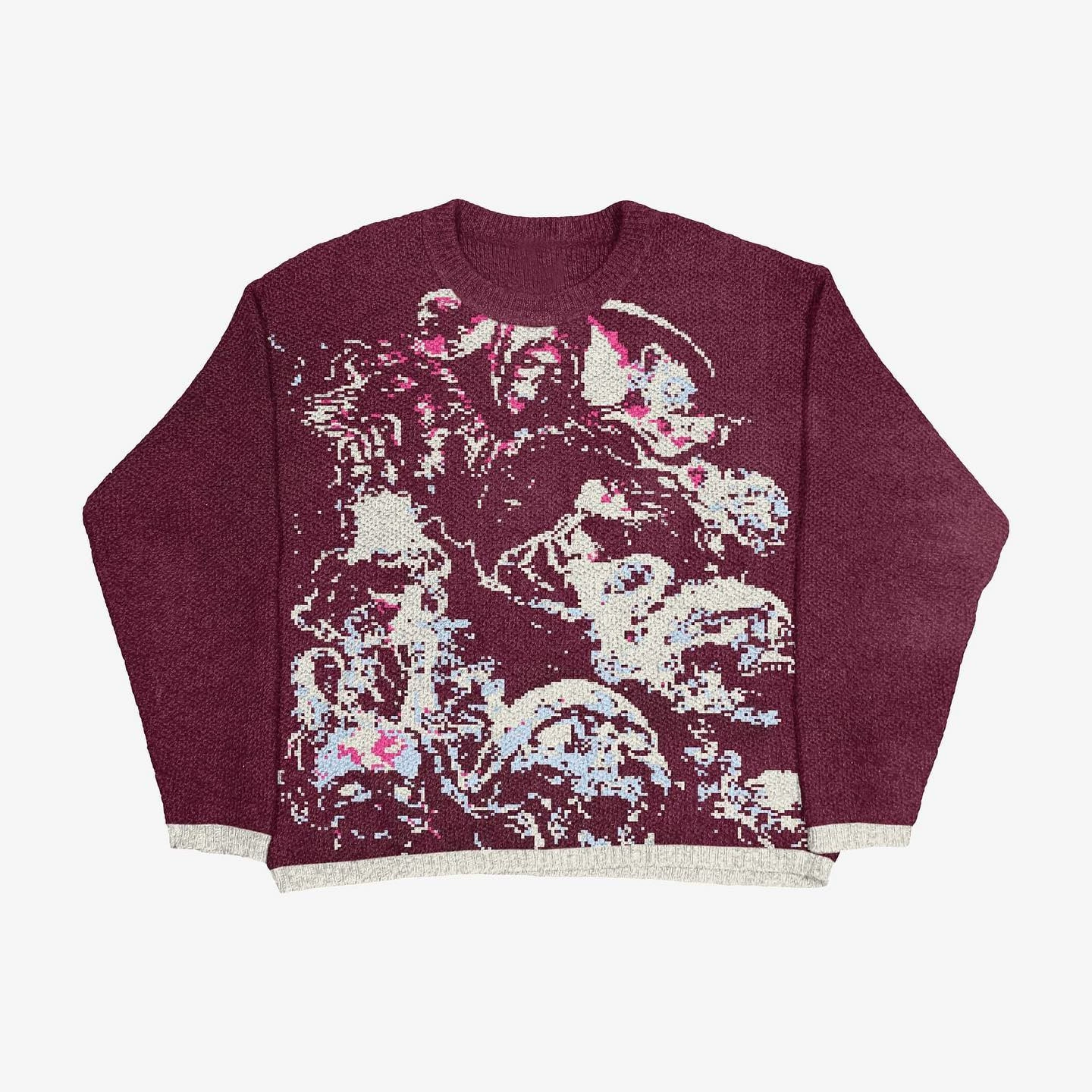 Свитер ZSIIBO oversize вязанный, demi-season круглый ворот, длинный рукав, европейский стиль