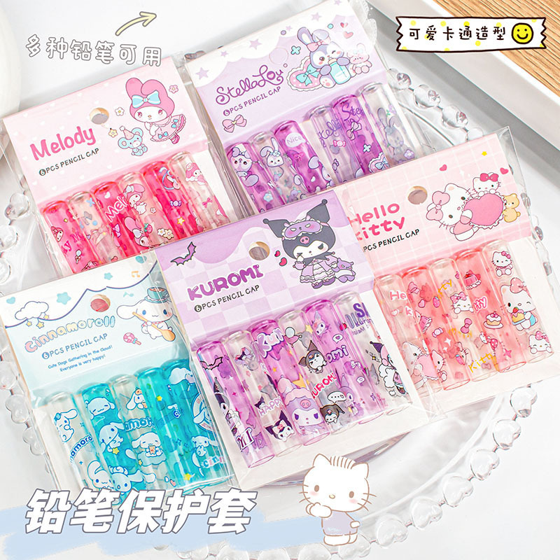 New Sanrio Family Pencil Cap Cartoon Kouromie Meroti Transparent Protective Cover for Primary School Students Pen Tip Cover New Sanrio Family Pencil Cap Cartoon Kouromie Meroti Transparent Protective Cover for Primary School Students Pen Tip Cover