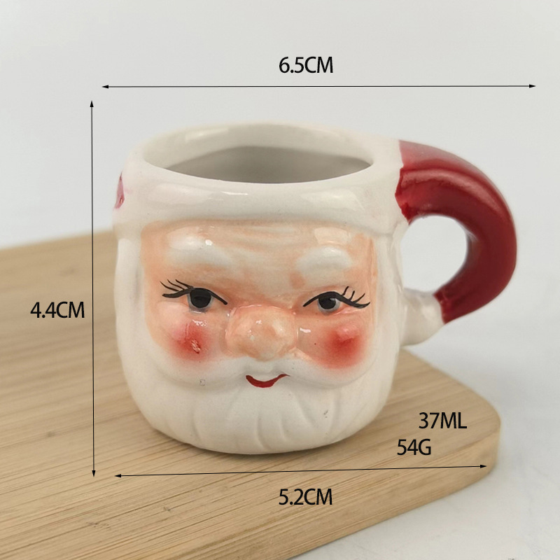 Navidad Santa taza de cerámica mini encantadora taza de regalo de vacaciones taza de café americana personalidad europea