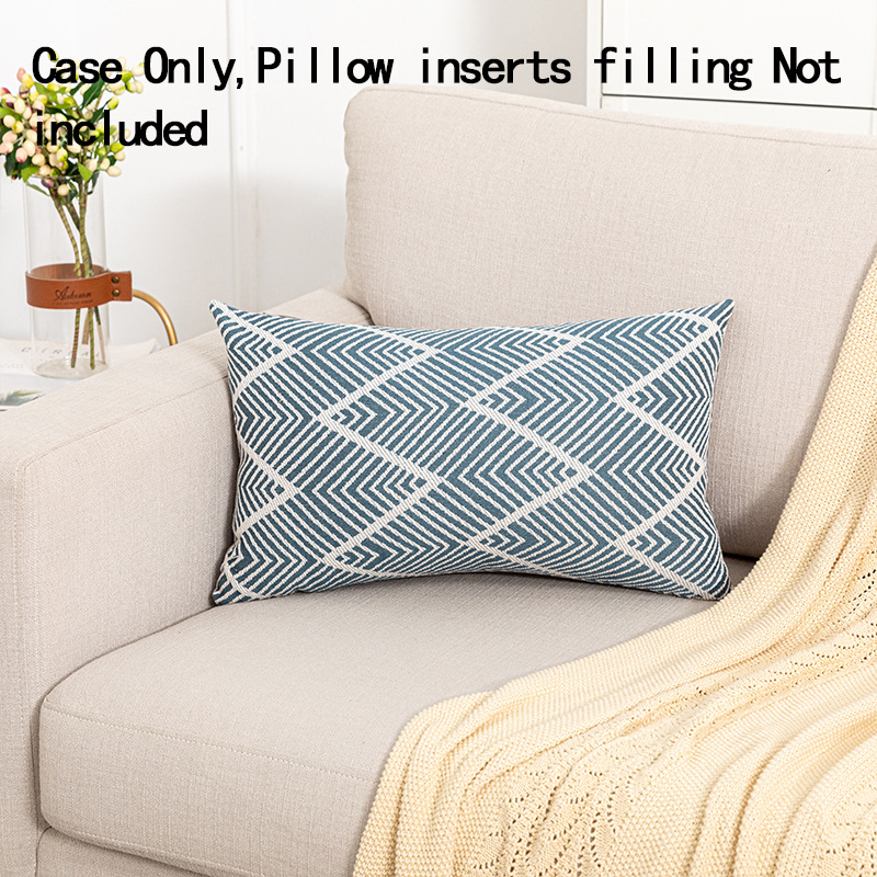 Cross-border Hot-selling Modern Simple Polyester Cotton Jacquard Pillow Model Room Tea Sofa Decorative Pillow Case_voghion.com