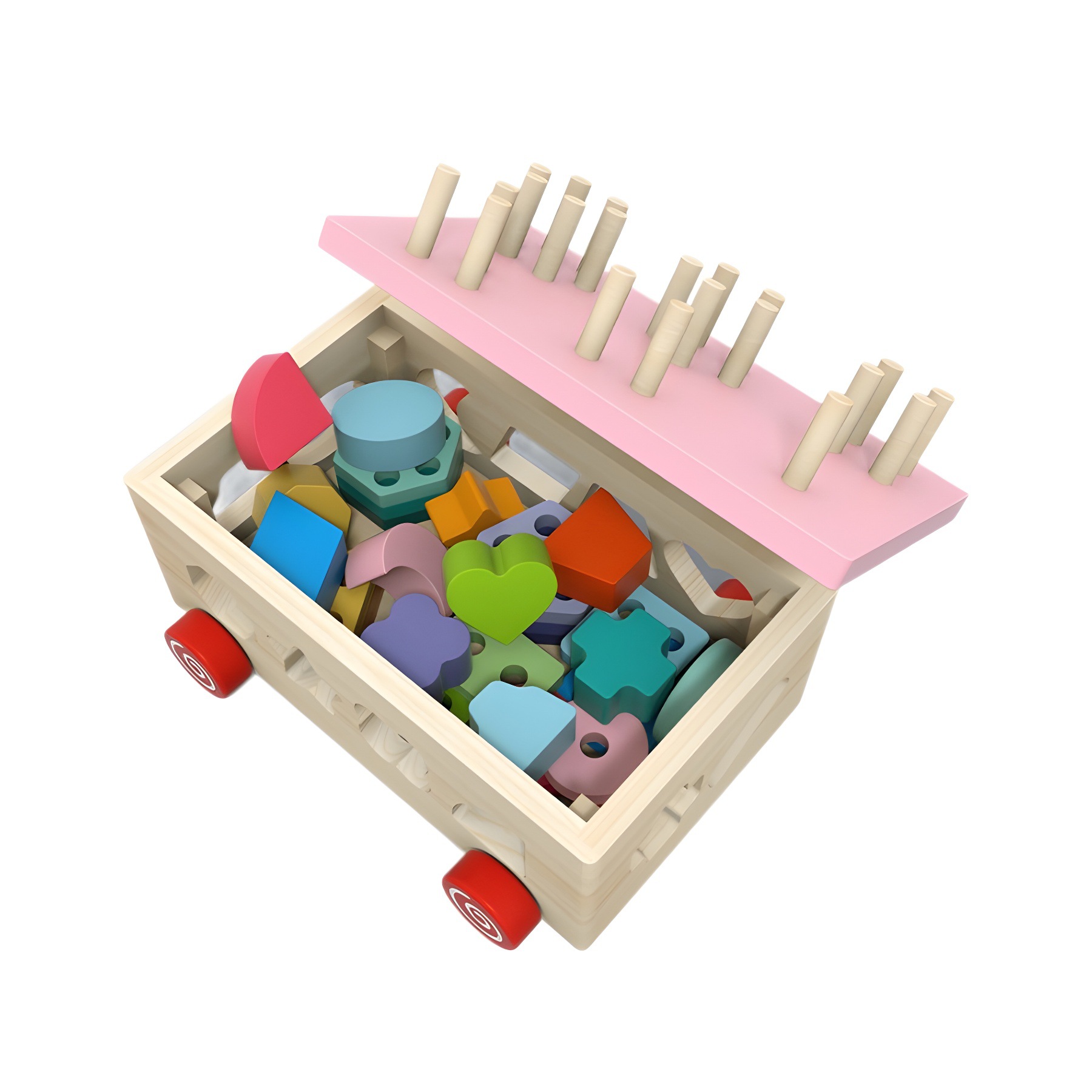 Educación temprana para niños, rompecabezas de inteligencia, combinación de formas, bloques de construcción de conocimiento poroso, juguetes para niños y niñas de 3-6 años