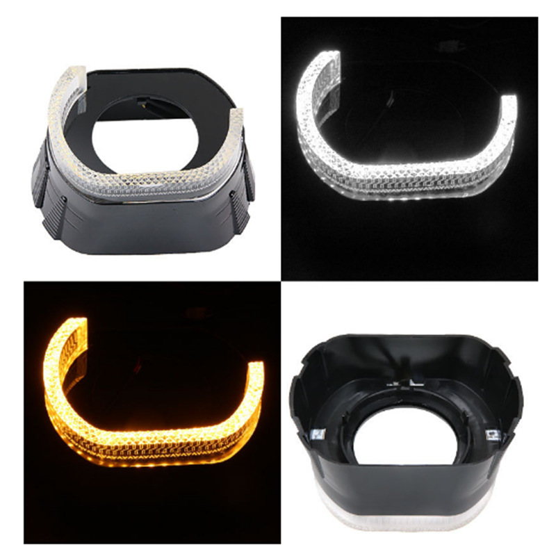 I7 cubierta integral de la lente del faro del automóvil cubierta decorativa 3.0 ángel ojo sombreador único medio círculo