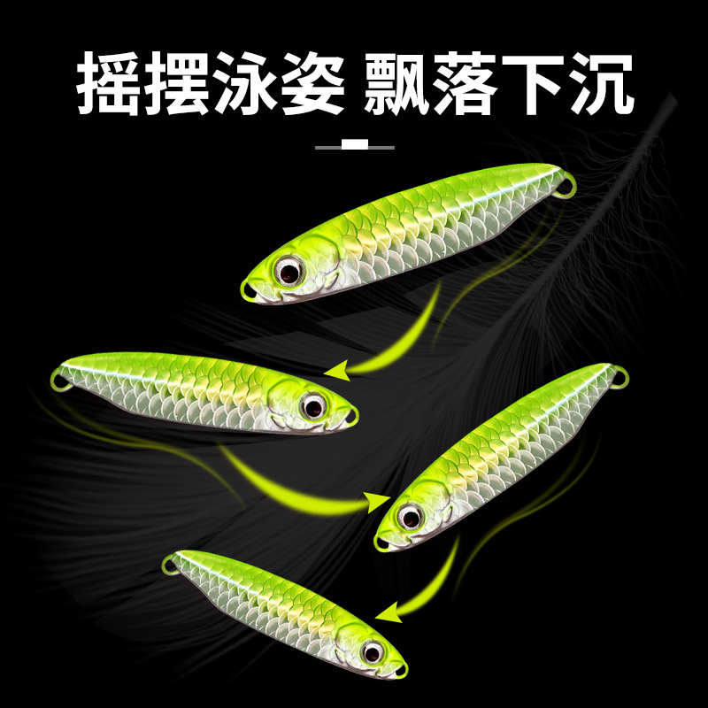厳魚鱗紋路亜餌遠投落青小鉄板亮片魚餌海釣り刀魚偽餌路亜偽餌|undefined