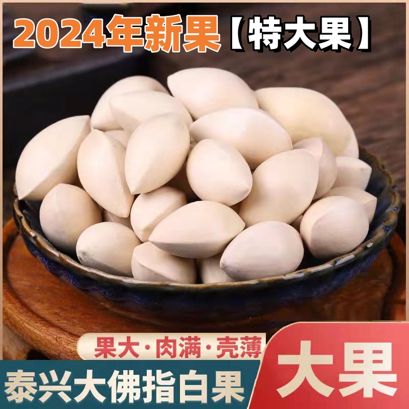 ▇2024年新果特大白果新鲜白果泰兴银杏果带壳生的饱满不漂白3wz