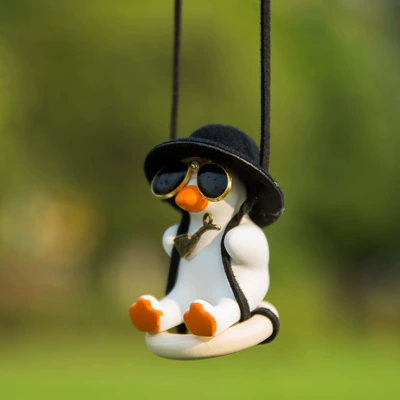Car hanging — Celebrity Duck Car Interior Rearview - tire-pipe-black-hat-duck