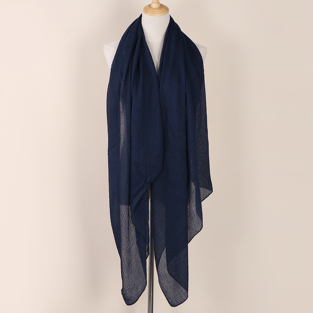 Women's Scarves wrinkled fashion plain wrinkled wrap headscarf solid color voile long shawl_voghion.com