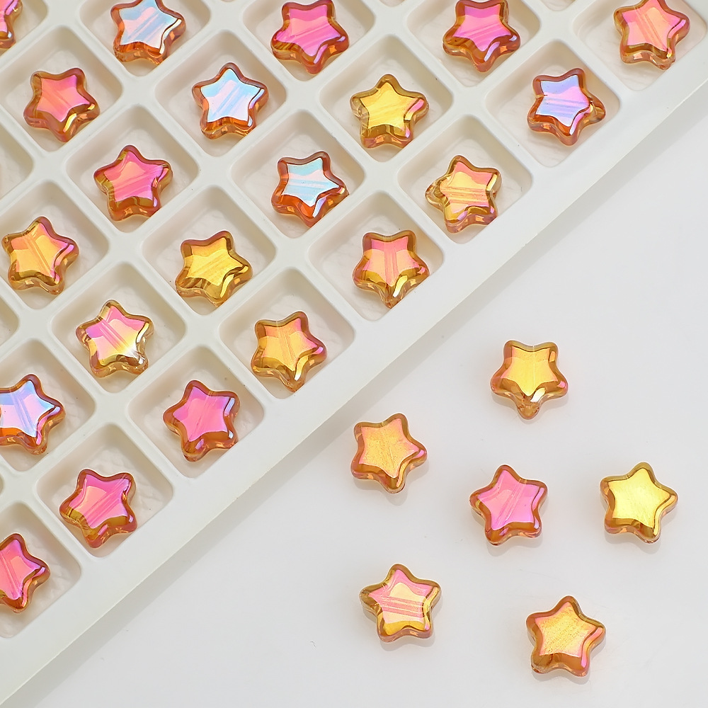 100 PCS/Package Diameter 8mm Hole 1~1.9mm Glass Star Beads display picture 17