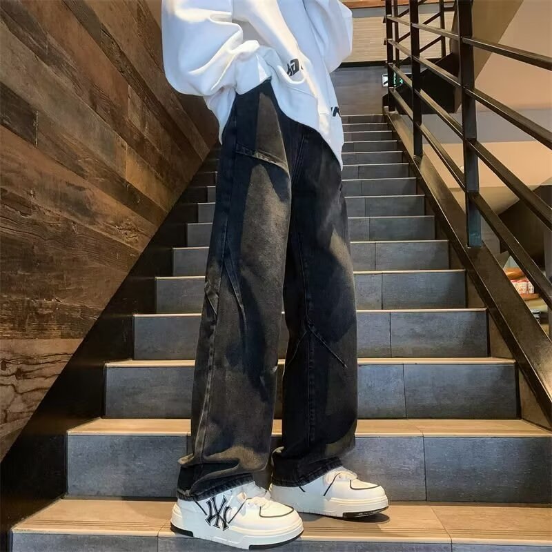 源头厂家牛仔裤男款春夏季美式直筒男裤潮流vibe裤子大码宽松阔腿