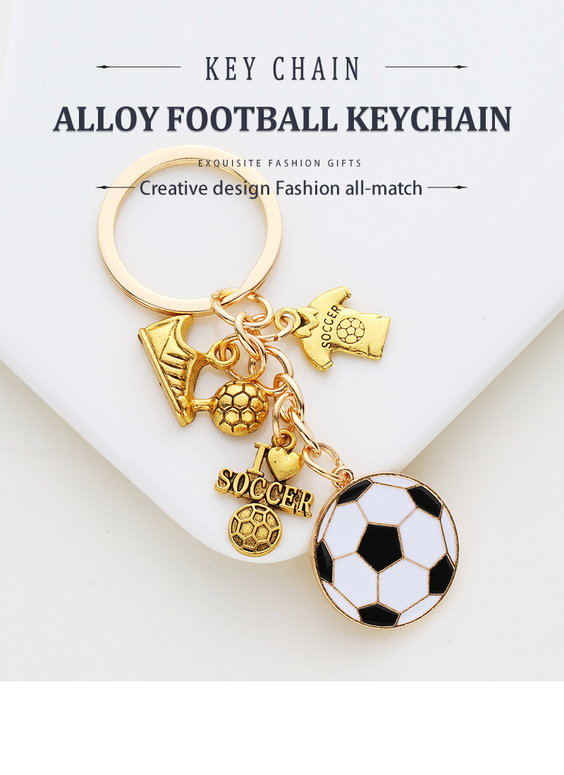 Fashion Football Alloy Plating Keychain display picture 1
