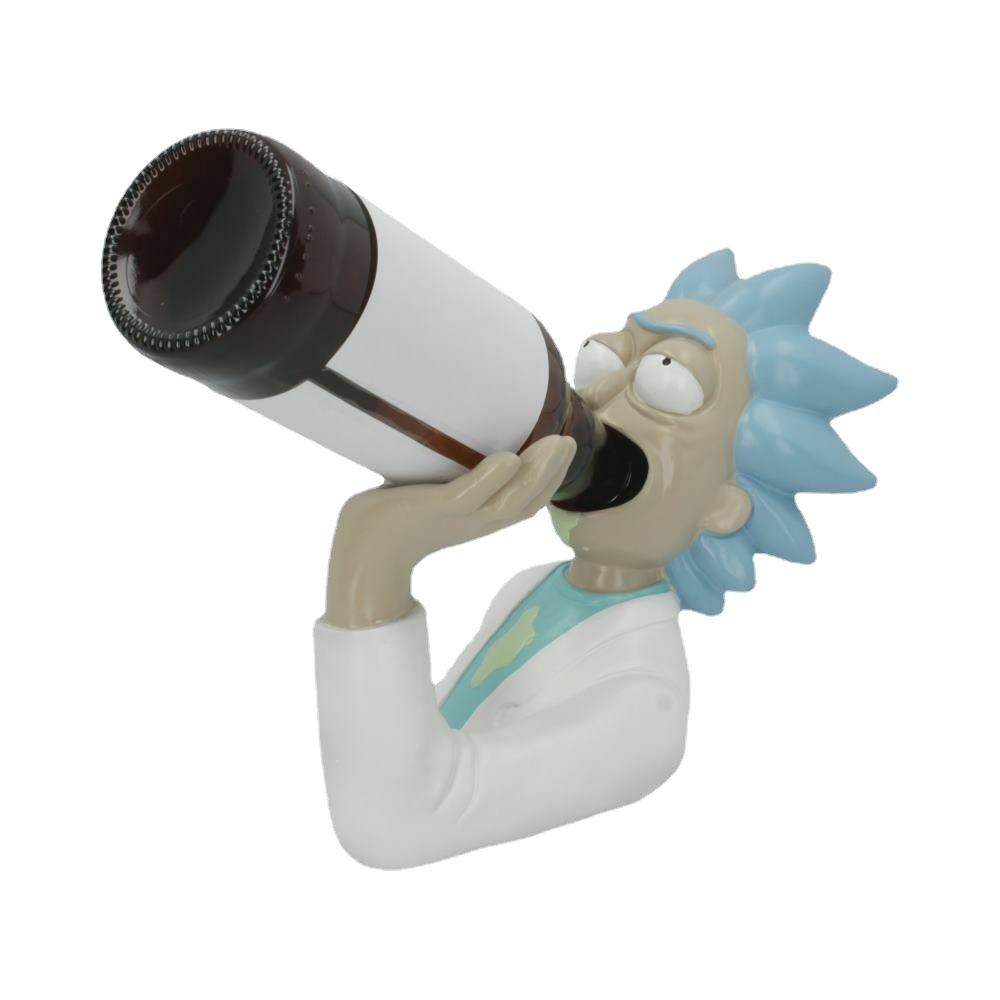 Rick y Morty de dibujos animados titular de vino tinto bandeja de vino titular de tejido higiénico toalla rack gancho anime adornos
