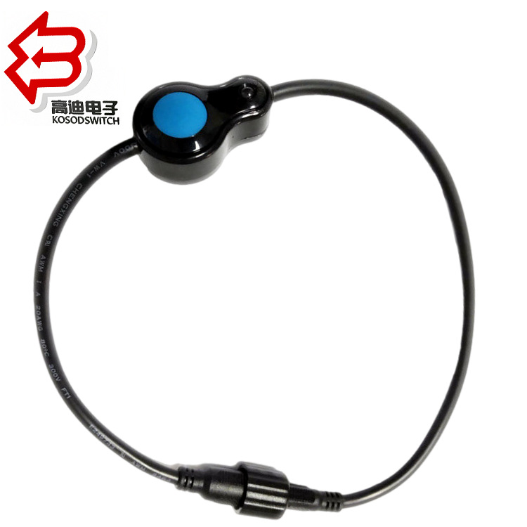 电源线按键开关带灯批发 线上带灯按钮开关防水 防水带灯开关带线
