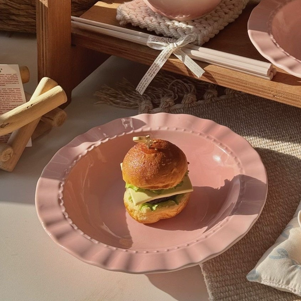 [Fendai] 8-inch lace straw hat plate—1 piece