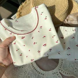 男女儿童宝宝秋衣秋裤家居服套装韩系碎花贴身内衣睡衣睡裤两件套