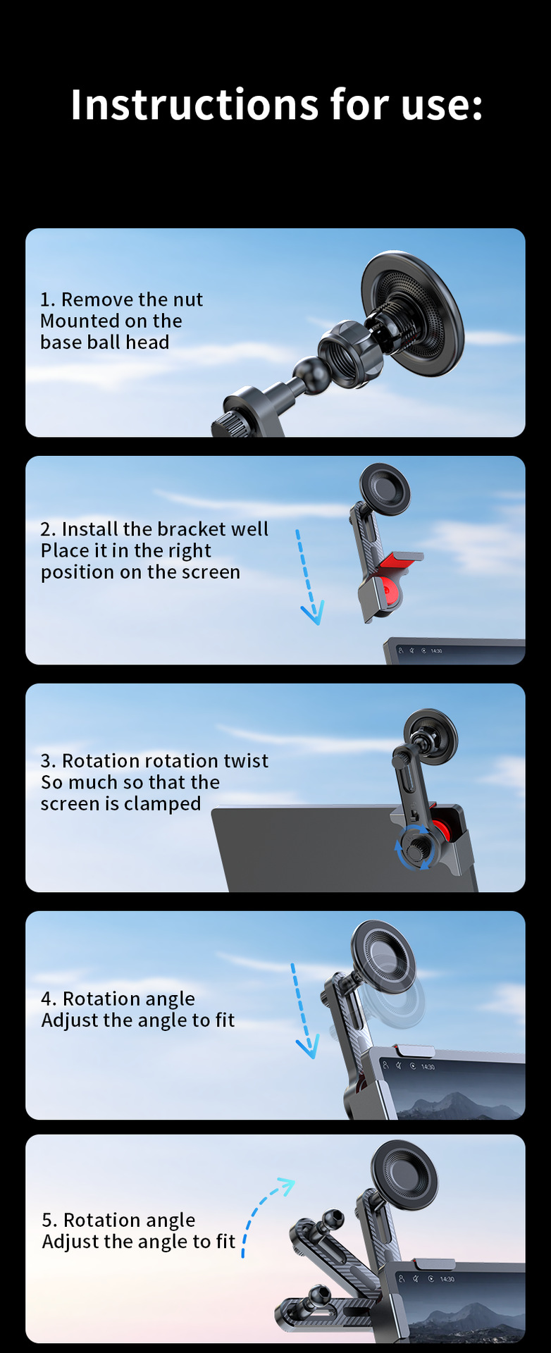 New Energy Vehicle Magnetic Mobile Phone Holder Central Control Screen Special Floating Screen Strong Adsorption Mobile Phone Navigation Holder