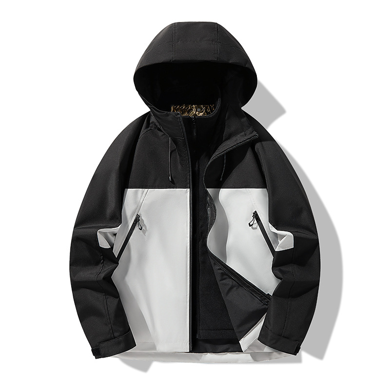 Men's and Women's Outdoor Jackets, Windproof and Waterproof, Hooded Outdoor Sports and Leisure Mountaineering Clothing, Spring and Autumn Jackets