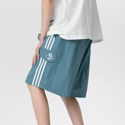 Stylish Minimalist Trendy Literary Personality Unbranded American Retro Stretch Waist Loose Summer Five-Finger Pants for Men