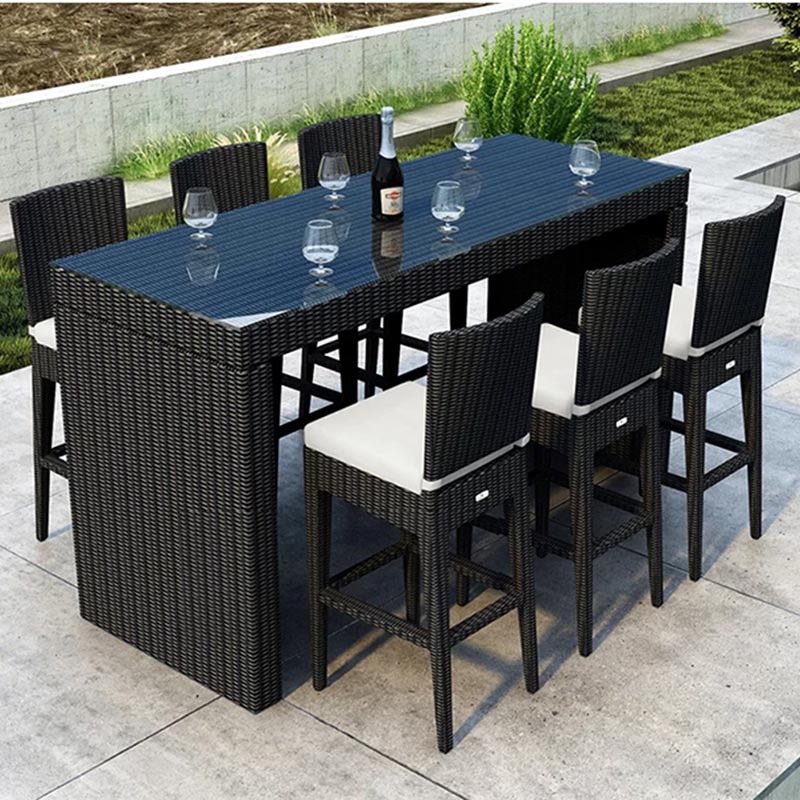 LBFHFD-002户外家具藤编吧桌椅高脚吧台酒吧家具室外庭院阳台花园