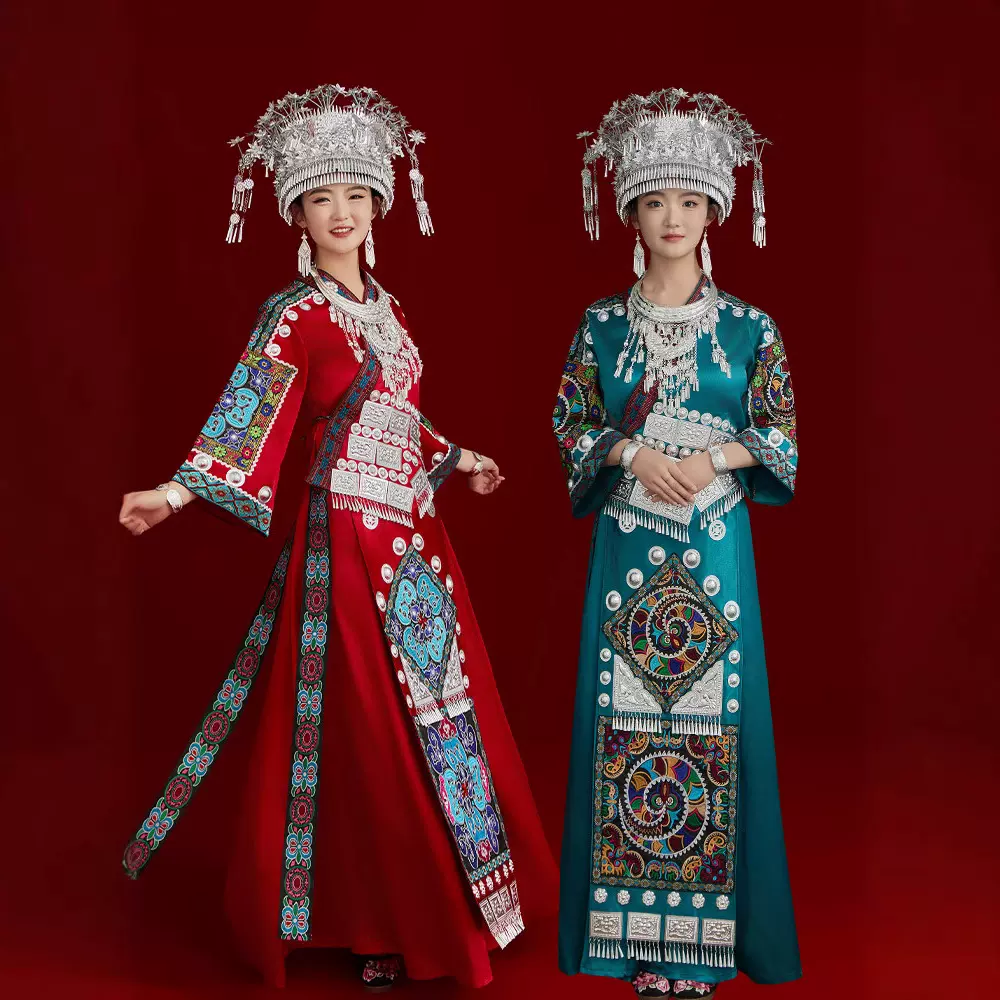 新款苗族服装女少数民族服饰成人舞台表演贵州苗寨演出服旅拍套装