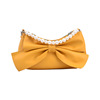 Shoulder bag, one-shoulder bag with bow, chain from pearl, Korean style