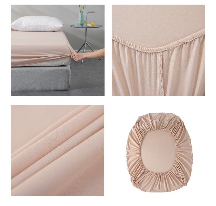 Lenzuola con angoli, tessili per la casa, biancheria da letto, coprimaterasso in fibra sintetica lavata giapponese in tinta unita_voghion.com