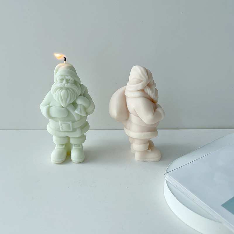 Jiahuimei Santa Claus silicona molde DIY Navidad artesanal aromaterapia fragante piedra mano regalo vela molde