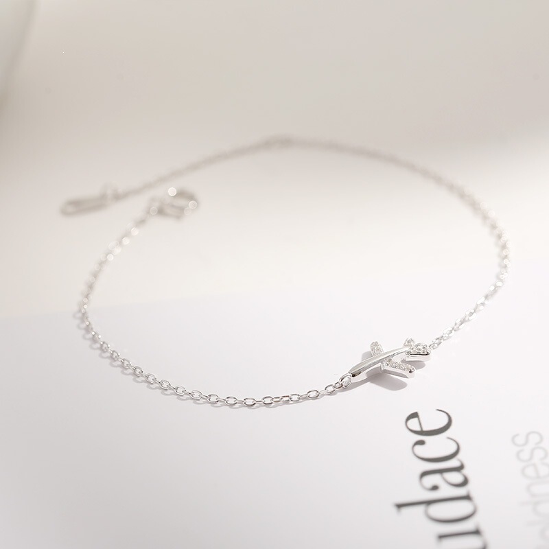 Platinum-plated small airplane bracelet for women, Japanese-style light luxury ins niche design, internet celebrity forest-style simple jewelry