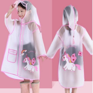 Children's Raincoat for Boys and Girls, Transparent Cartoon Kindergarten Primary School Students' Poncho, Baby's Waterproof Raincoat for School, Cross-Border