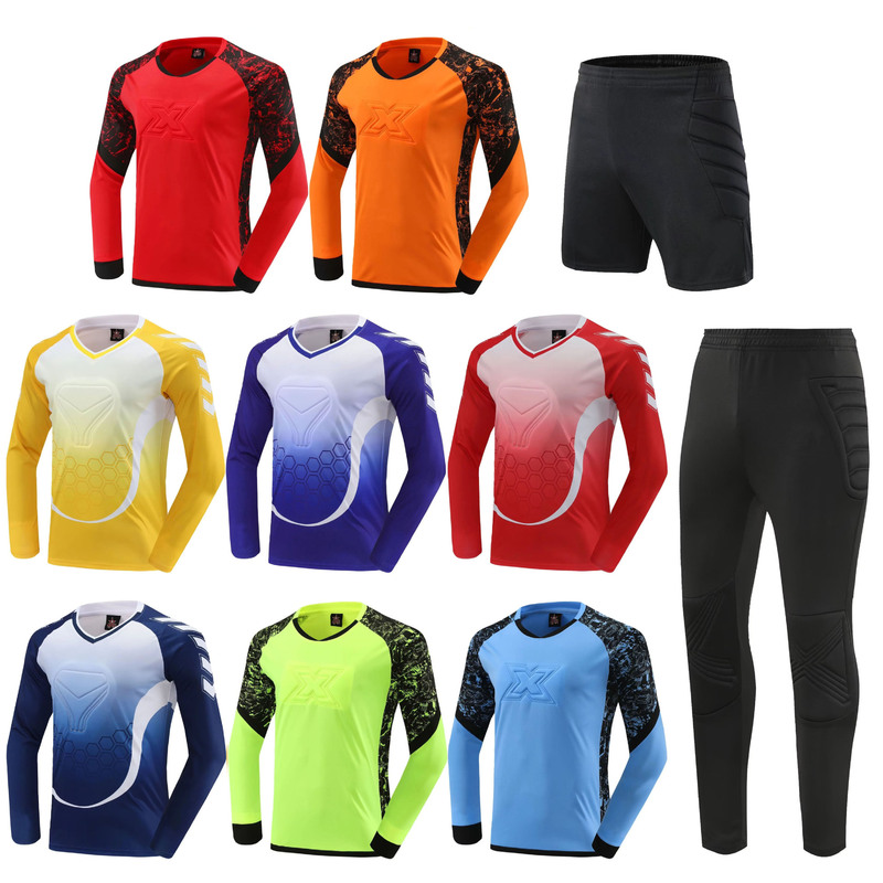 Children's Adult Goalkeeper Jersey Thickened Sponge Protective Door General Clothing Football Training Clothing suit Long Sleeve Shorts Children's Adult Goalkeeper Jersey Thickened Sponge Protective Door General Clothing Football Training Clothing suit Long Sleeve Shorts