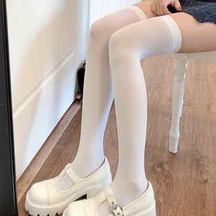 Calf Socks, Long Black and White Jk Socks, Women's Mid-Calf Socks, Summer Over-The-Knee Thin Ice Silk Socks, Trendy Ins Style