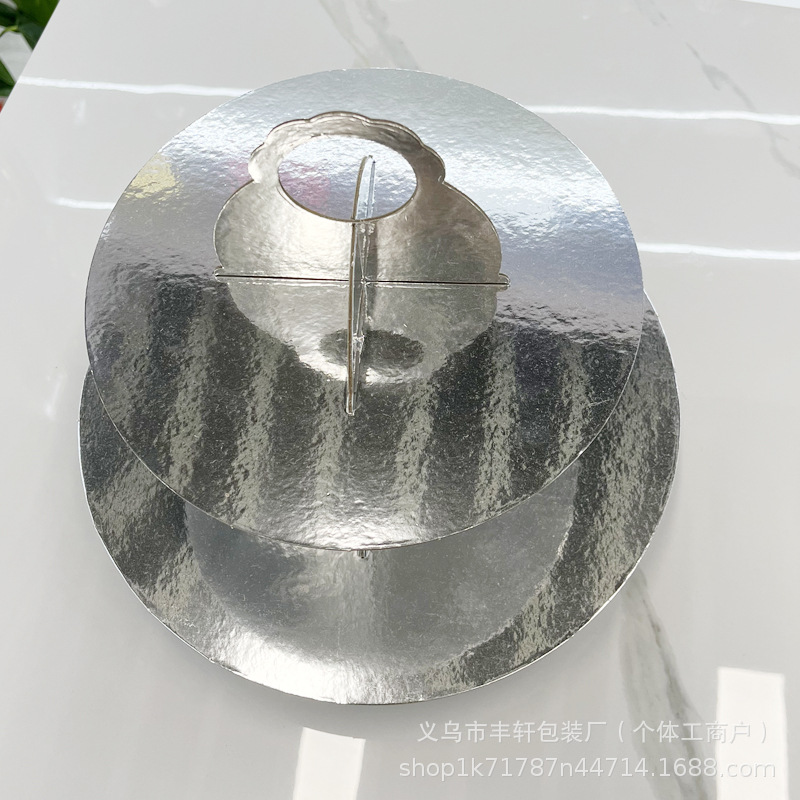 Fábrica directa desechable estante de pastel de papel dos capas fiesta de cumpleaños postres de boda estante de exhibición de diseño