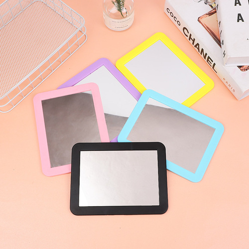 Sugar-colored plastic wall-mounted mirror, vanity-style dormitory mirror, hanging mirror for bathroom, princess makeup mirror